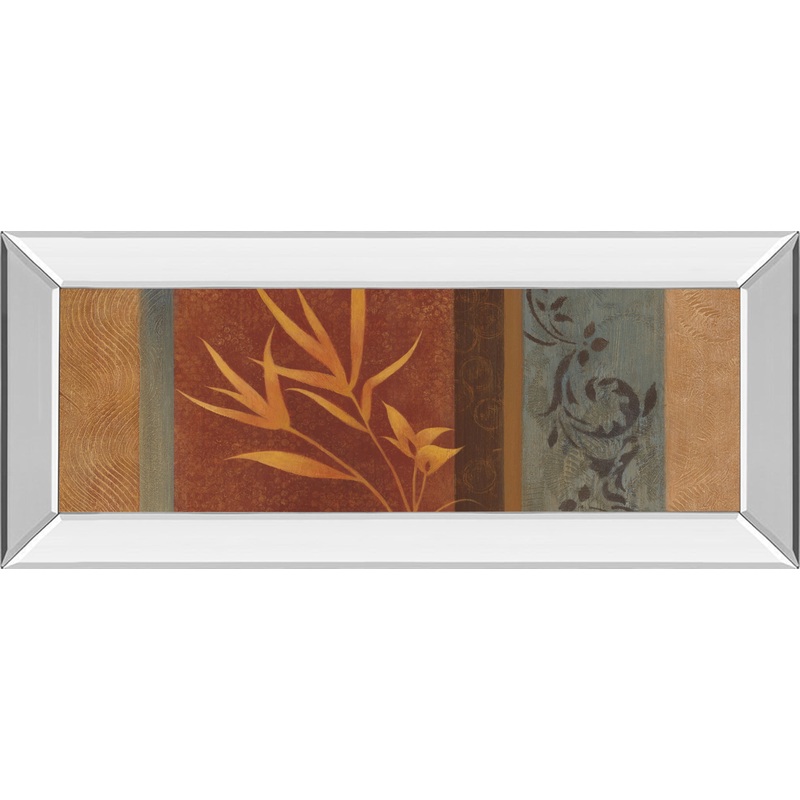 Leaf Silhouette I By Jordan Grey – Mirror Framed Print Wall Art – Dark Brown