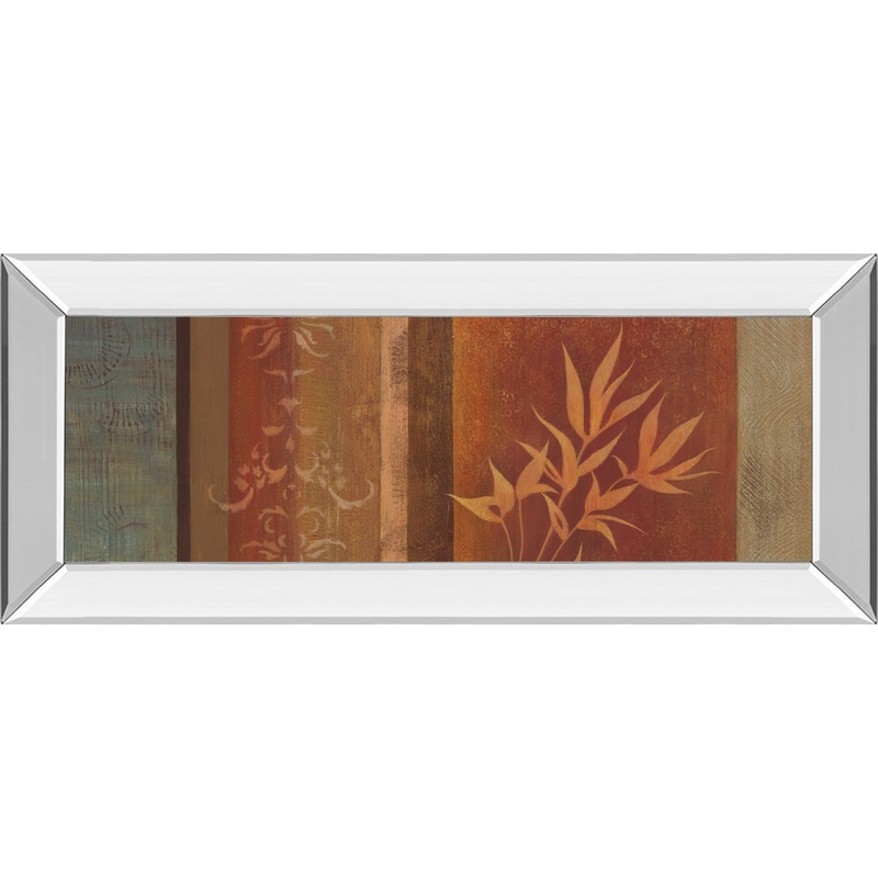 Leaf Silhouette Il By Jordan Grey – Mirror Framed Print Wall Art – Dark Brown