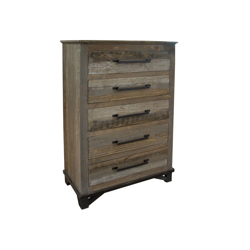 Loft Brown – 5 Drawer Chest – Two Tone Gray / Brown