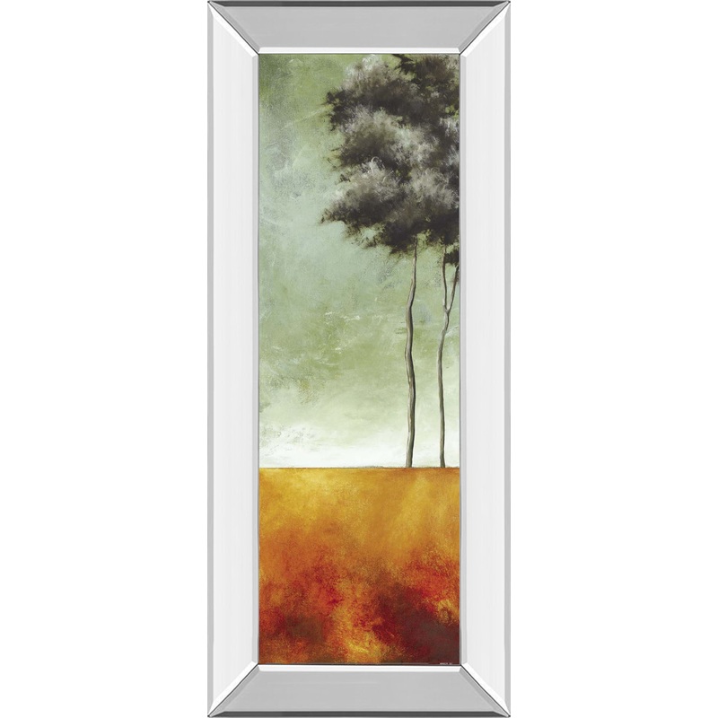 Palms Right – Mirror Framed Print Wall Art – Dark Gray