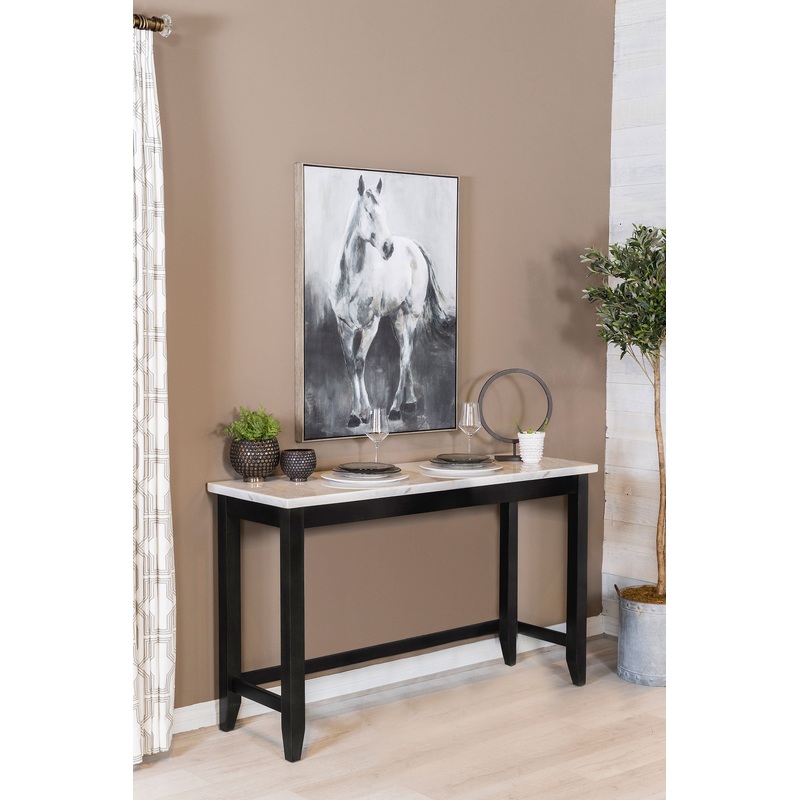 Toby Rectangular Marble Top Counter Height Table Espresso and White