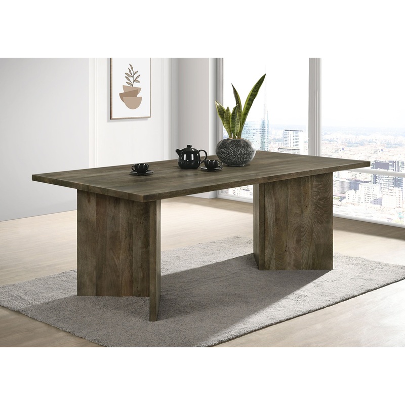 Tyler Rectangular Double V-Leg Dining Table Mango Brown