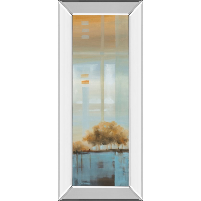 Window On The Word I By Carol Robinson – Mirror Framed Print Wall Art – Blue