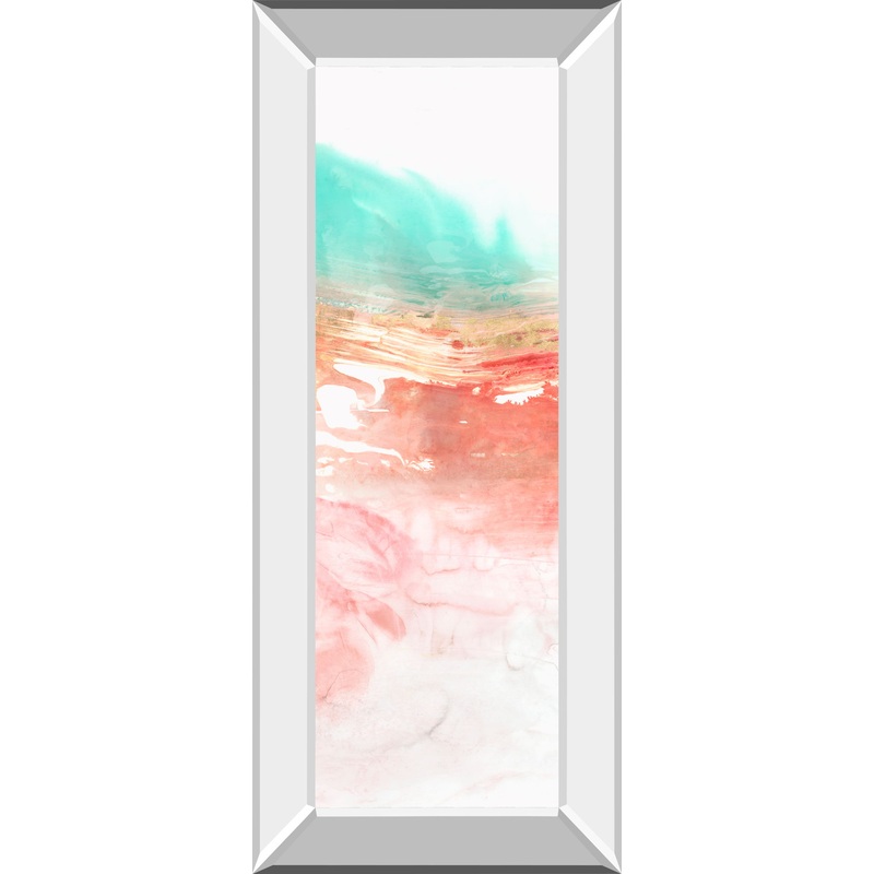 18×42 Earth Neon I By Pi Studio – Mirrored Frame Wall Art – Red