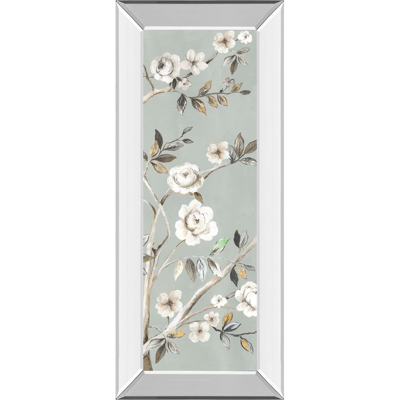 A Flower For You II By Asia Jensen – Mirrored Frame Wall Art – Light Gray