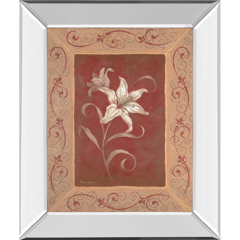 Amanda’s Lily By Vivian Flasch – Mirror Framed Print Wall Art – Red