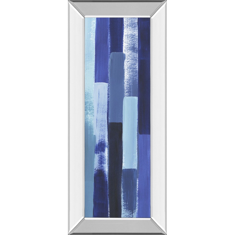 Azule Waterfall Il By Grace Popp – Mirror Framed Print Wall Art – Blue