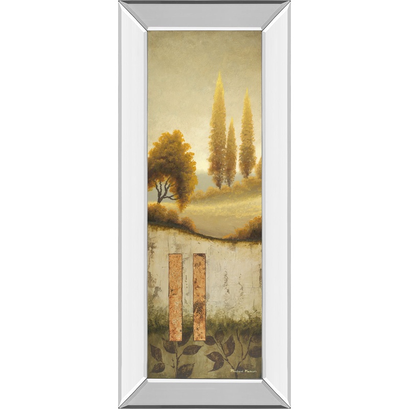 Beyond The Village By Michael Marcon – Mirror Framed Print Wall Art – Green