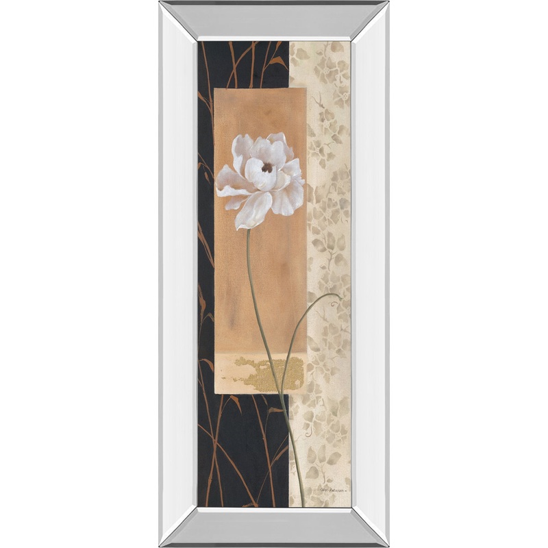 Black & Gold I By Carol Robinson – Mirror Framed Print Wall Art – White