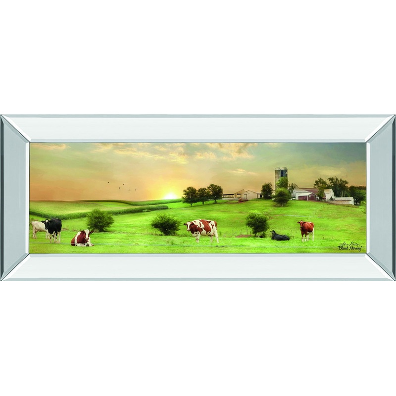 Blessed Morning By Lori Deiter – Mirror Framed Print Wall Art – Green