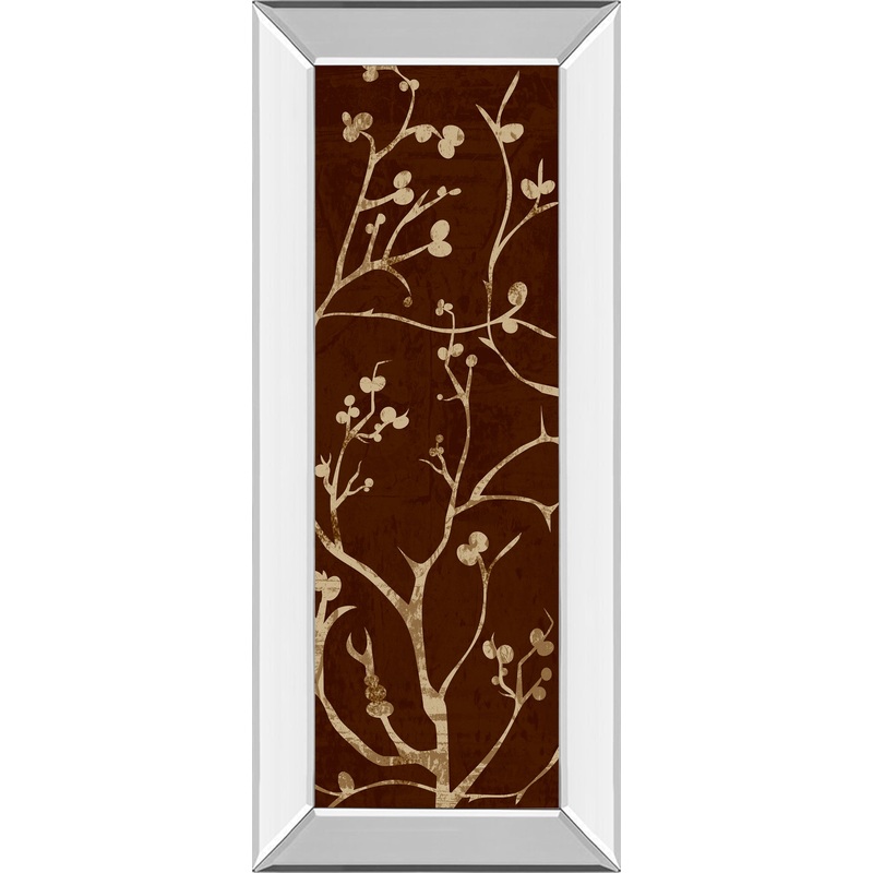Branching Out I By Diane Stimson – Mirror Framed Print Wall Art – Dark Brown