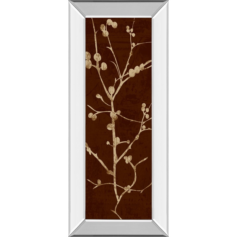 Branching Out Il By Diane Stimson – Mirror Framed Print Wall Art – Dark Brown