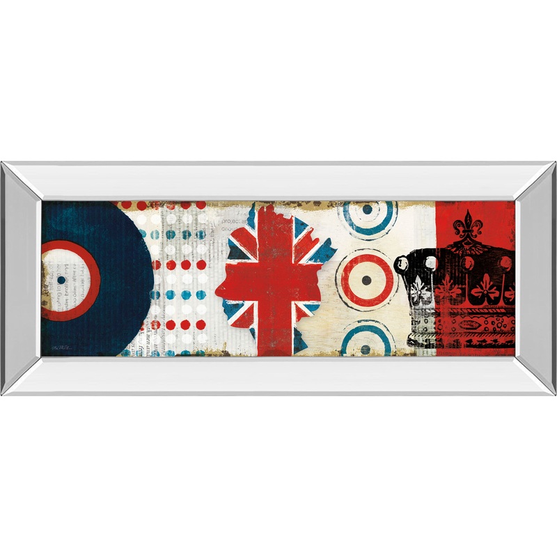 British Invasion I By Mo Mullan – Mirror Framed Print Wall Art – Red