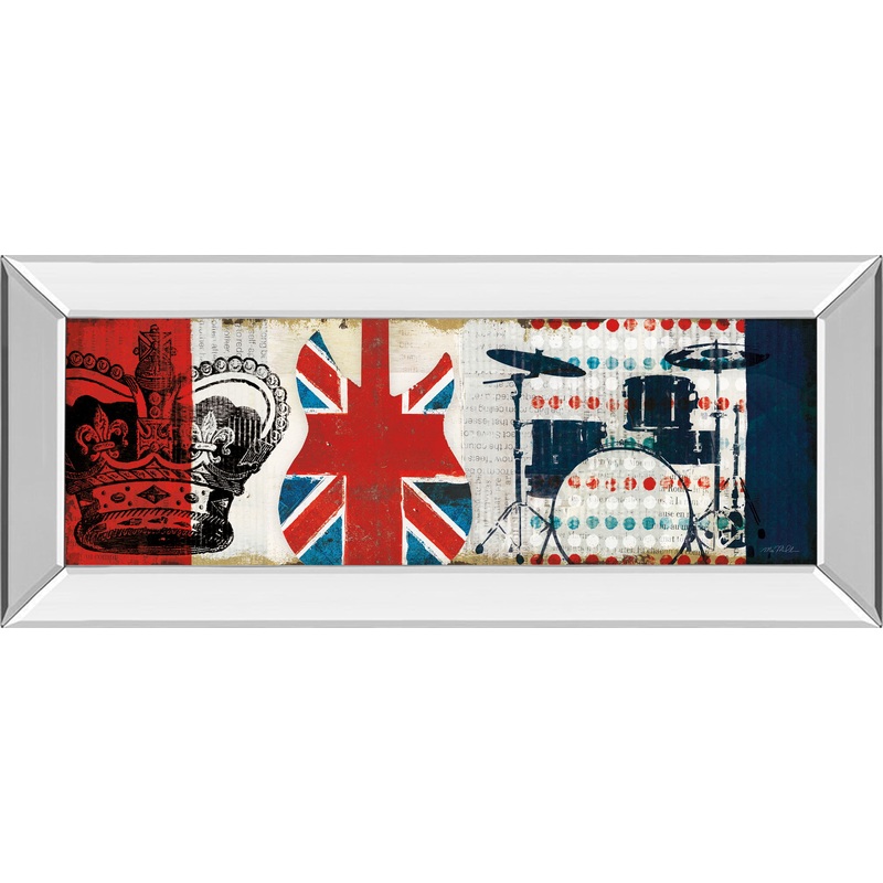 British Invasion Il By Mo Mullan – Mirror Framed Print Wall Art – Red