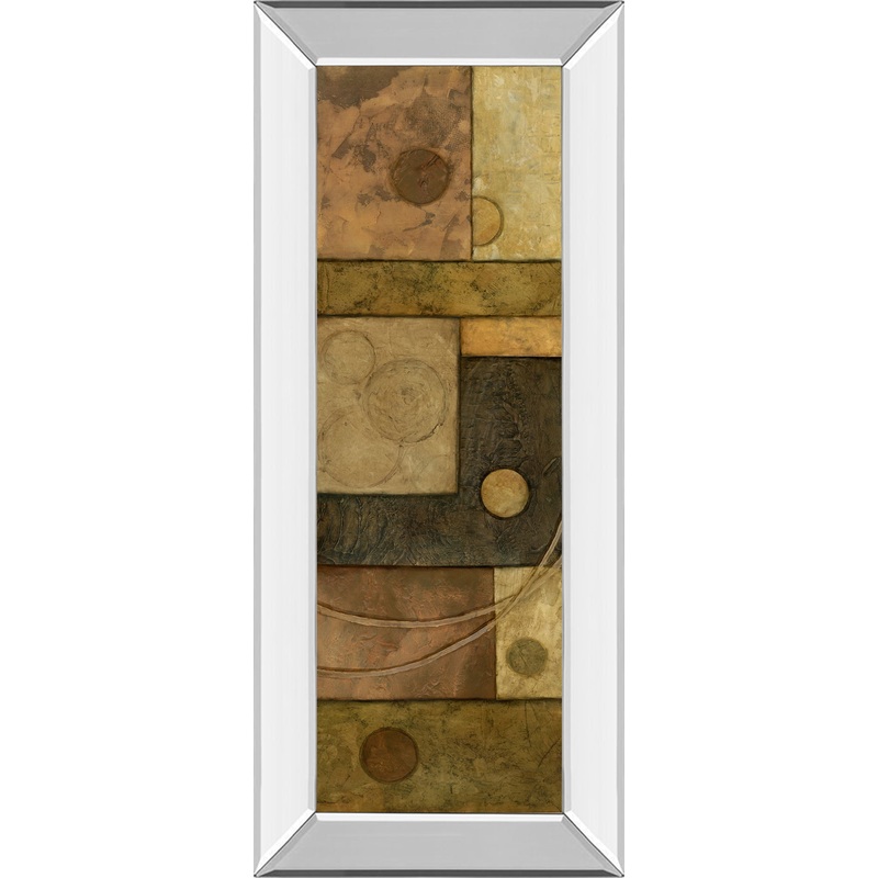 Circle Game I By Norm Olson – Mirror Framed Print Wall Art – Beige