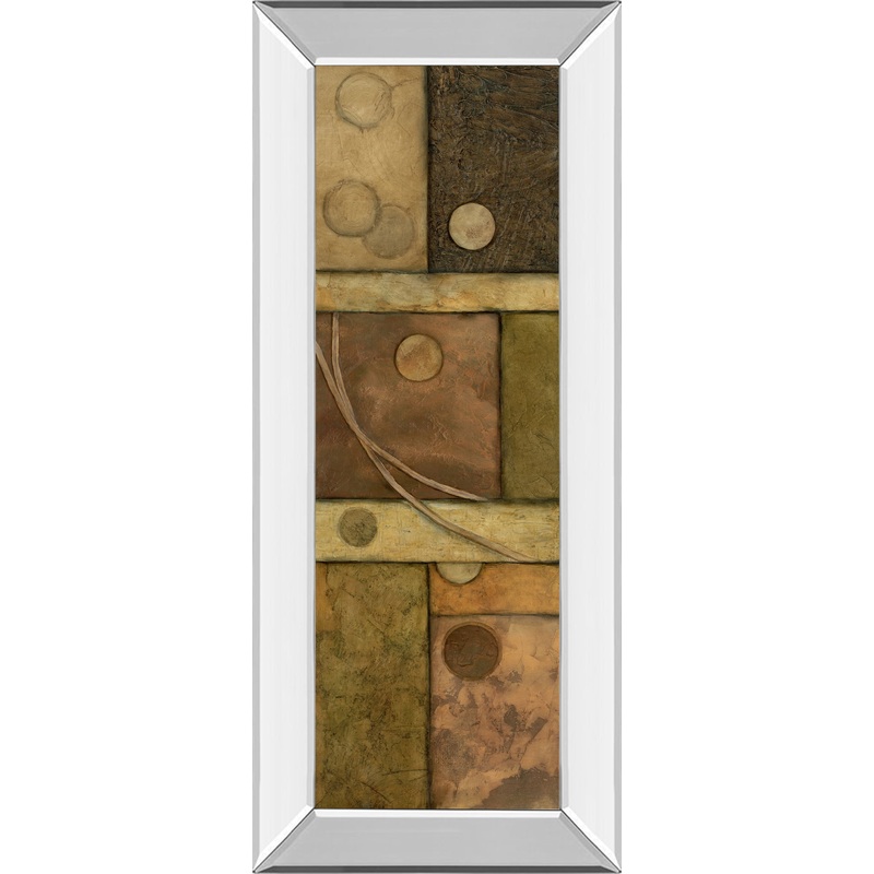 Circle Game Il By Norm Olson – Mirror Framed Print Wall Art – Beige