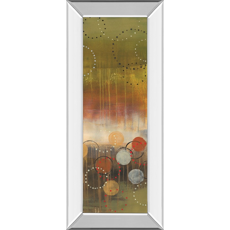 Circles In Green Panel Il By Jeni Lee – Mirror Framed Print Wall Art – Green