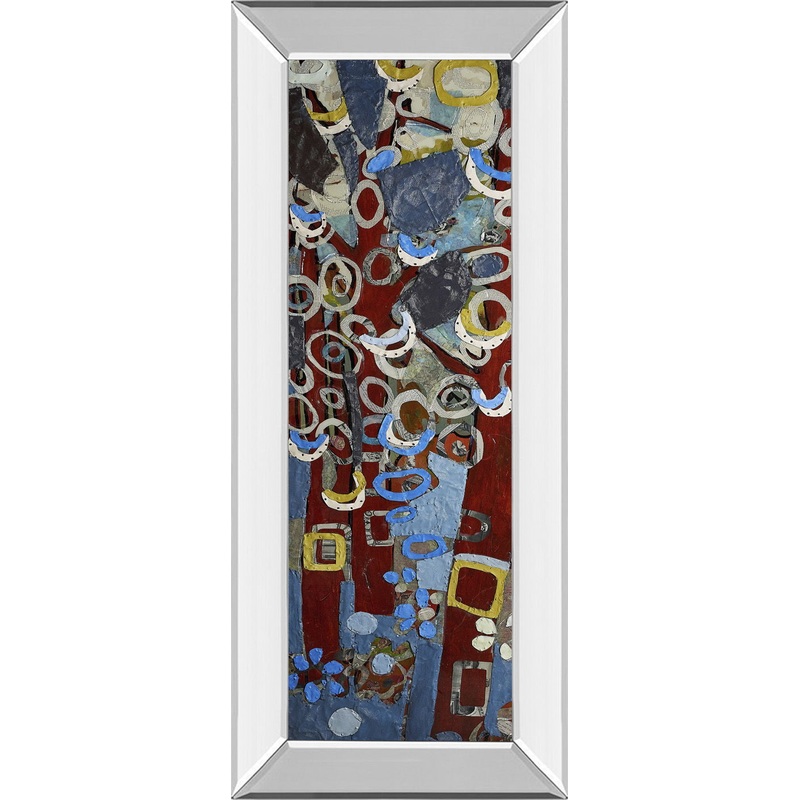 Cut Paper Trees I By Erin Mcgee Ferrell – Mirror Framed Print Wall Art – Blue
