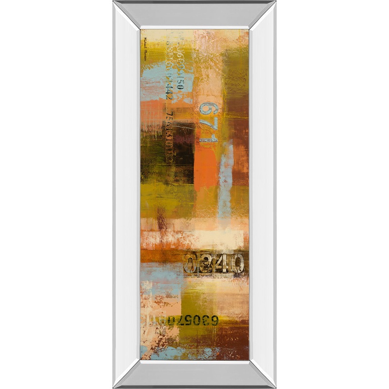 Departures Il By Michael Marcon – Mirror Framed Print Wall Art – Beige
