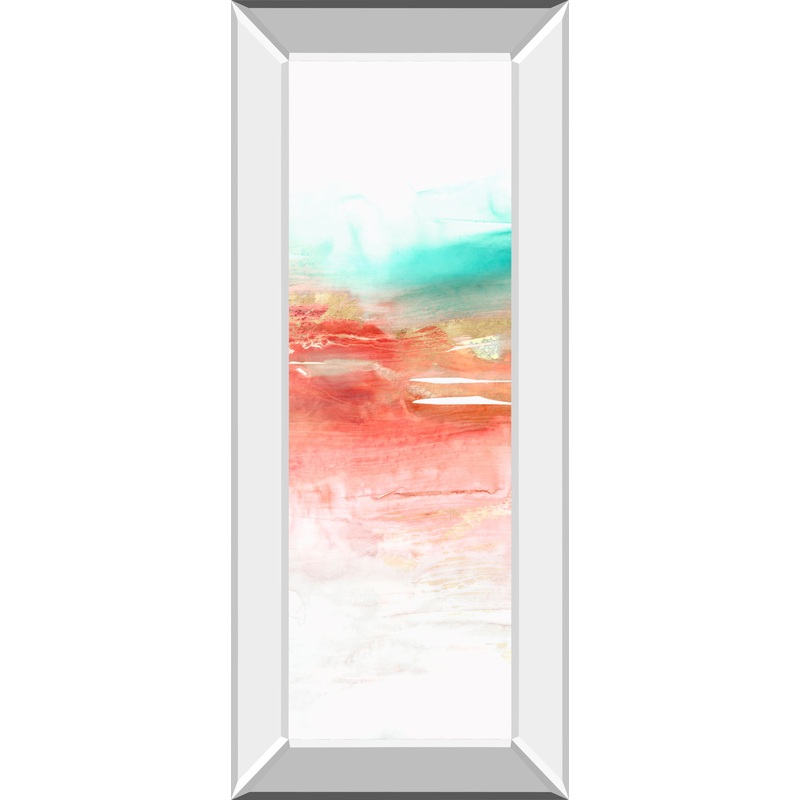 Earth Neon I By Pi Studio – Mirrored Frame 42 x 18 Wall Art – Red
