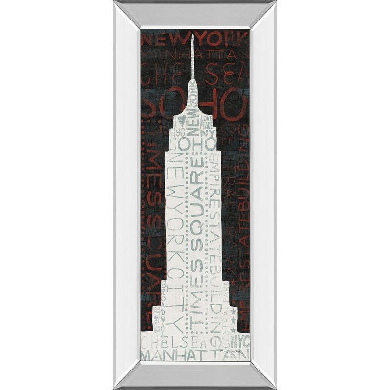 Empire State Building By Micheal Mullan – Mirror Framed Print Wall Art – Wall Art – White