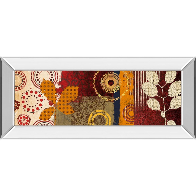 Fall Leaf Panel I By Michael Marcon – Mirror Framed Print Wall Art – Red