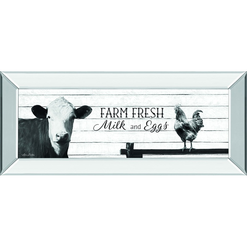 Farm Fresh Milk And Eggs By Lori Deiter – Mirror Framed Print Wall Art – White
