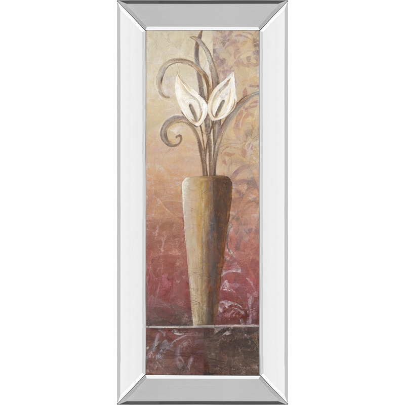 Flower In Vase I – Mirrored Framed Print Wall Art – Red