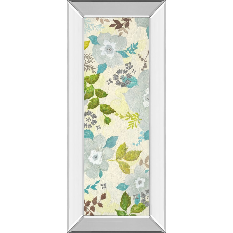 Fragrant Garden I By Tava Studios – Mirror Framed Print Wall Art – Blue