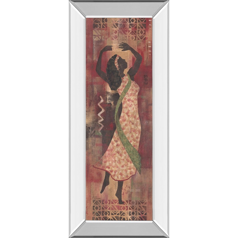 Graceful Reflection l By Maria Donovan – Mirror Framed Print Wall Art – Red