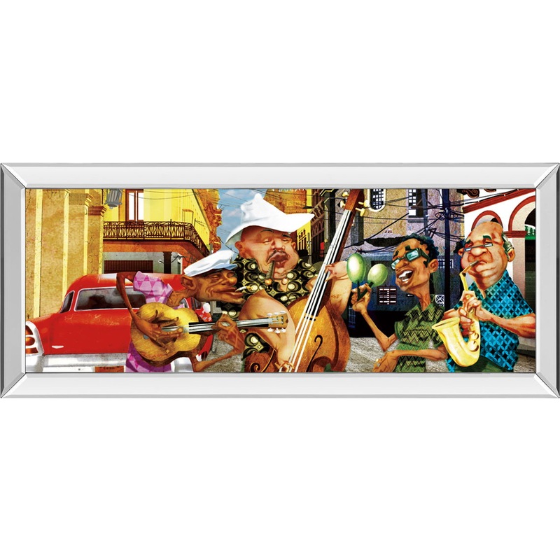 Habana’s Band By By Perez – Mirrored Frame Wall Art – Yellow