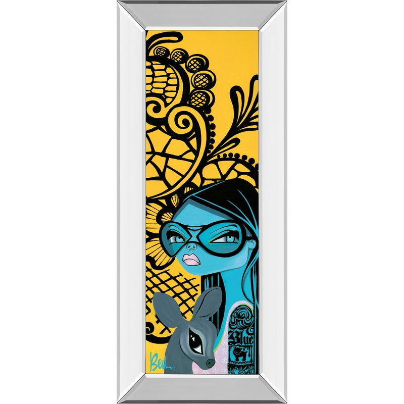 Ink Chiffon Il By Bev Hogue – Mirror Framed Print Wall Art – Blue