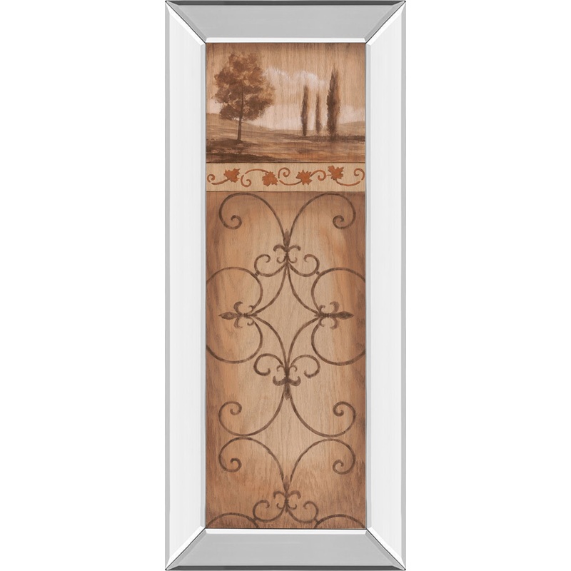 Iron Landscape Il – Mirror Framed Print Wall Art – Beige