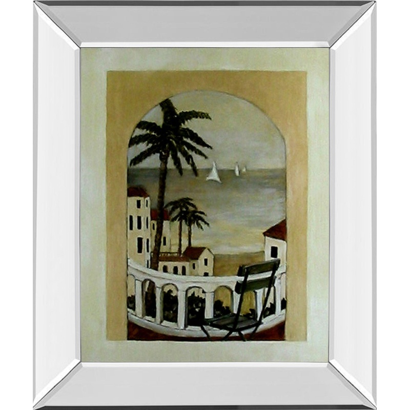 Island Hideaway By Ruane Manning – Mirror Framed Print Wall Art – Beige