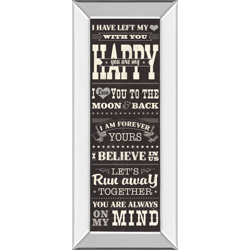 L-o-v-e Il By Pela Studio – Mirror Framed Print Wall Art – Balck – Black