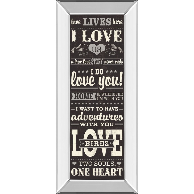 L-o-v-e Ill By Pela Studio – Mirror Framed Print Wall Art – Balck – Black