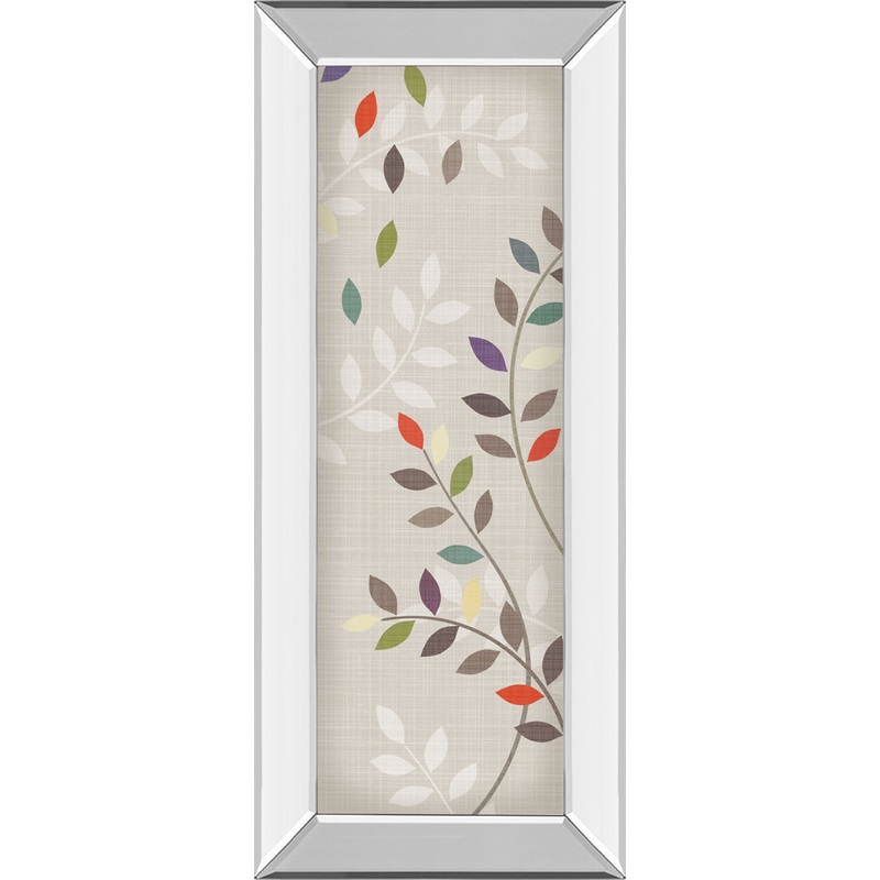 Leaflets By Tandi Venter – Mirror Framed Print Wall Art – Light Gray