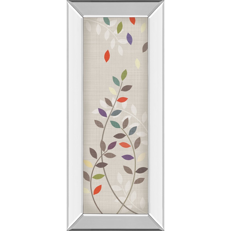Leaflets Il By Tandi Venter – Mirror Framed Print Wall Art – Light Gray