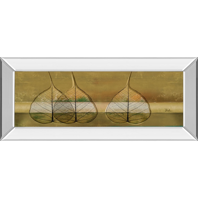 Less Is More IV By Patricia Pinto – Mirror Framed Print Wall Art – Beige