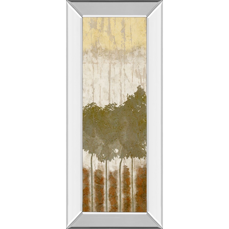 Nature’s Quartet I By Alonzo Saunders – Mirror Framed Print Wall Art – Dark Brown
