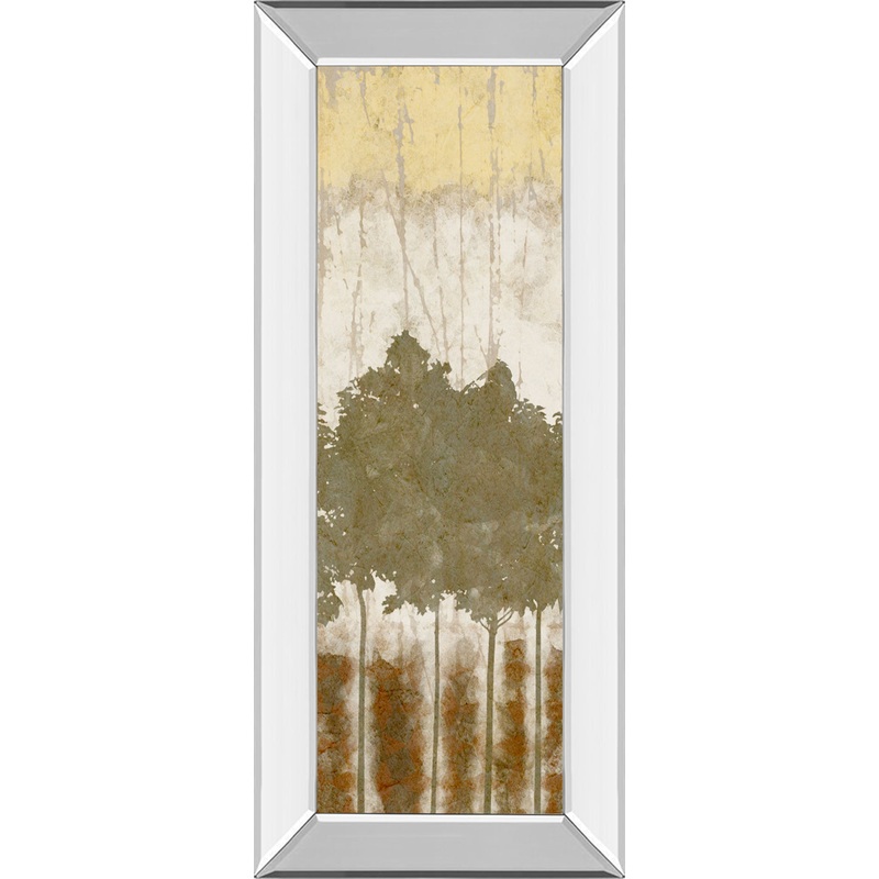 Nature’s Quartet Il By Alonzo Saunders – Mirror Framed Print Wall Art – Dark Brown