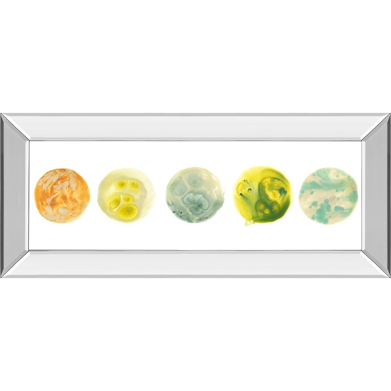 Panetary VIII By June Erica Vess – Mirror Framed Print Wall Art – Yellow