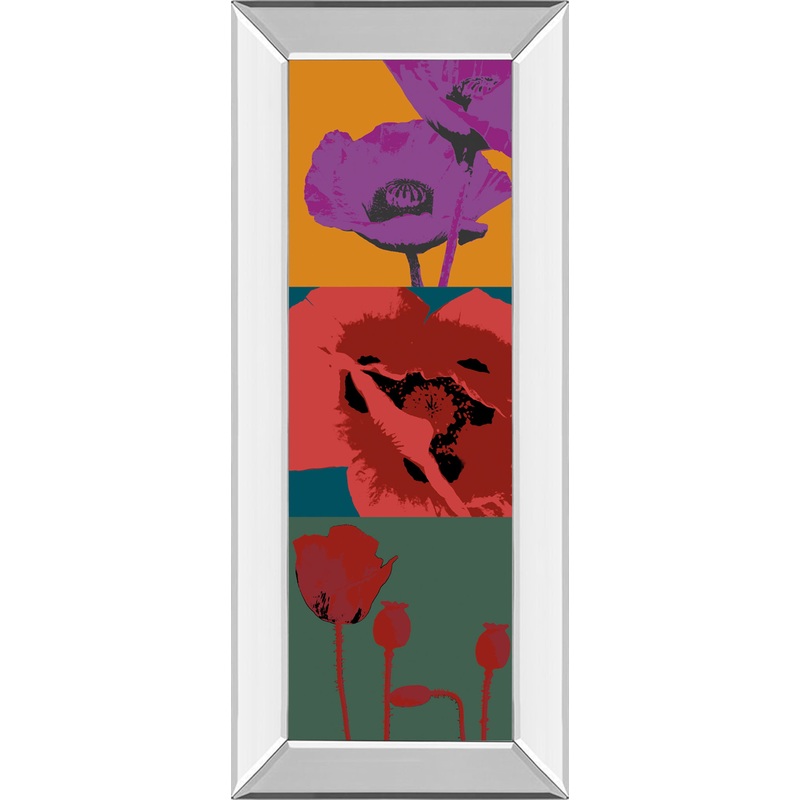Pop Poppies By Li-legger – Mirrored Frame Real Glass – Blue