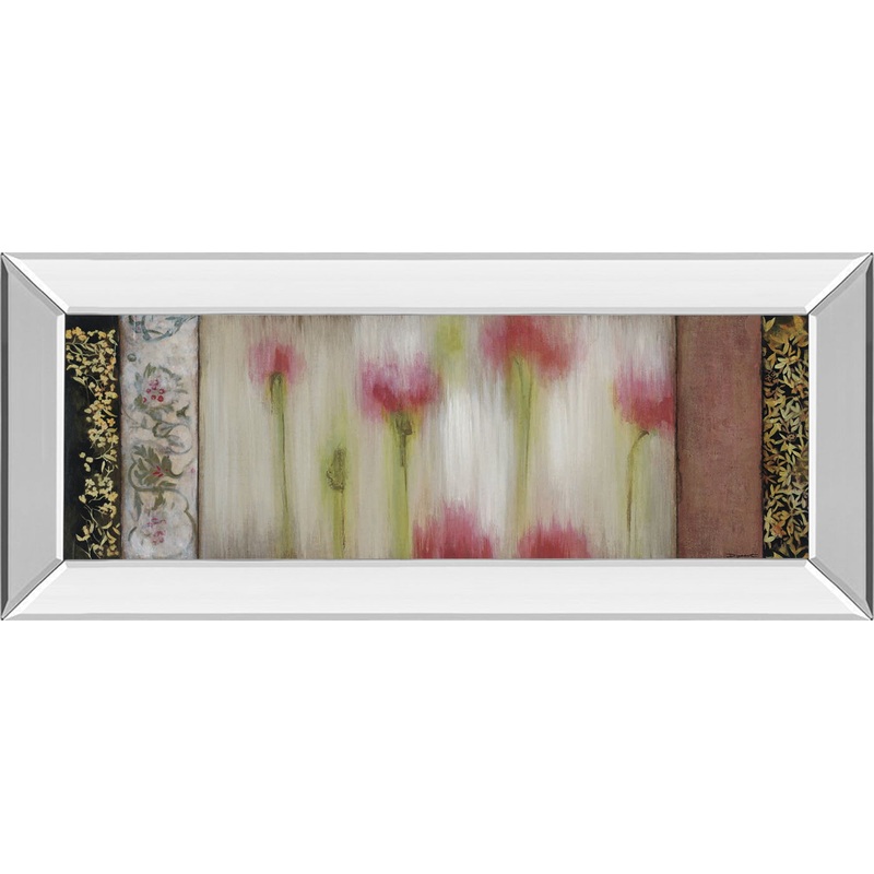Rain Flower I By Dysart – Mirror Framed Print Wall Art – Red