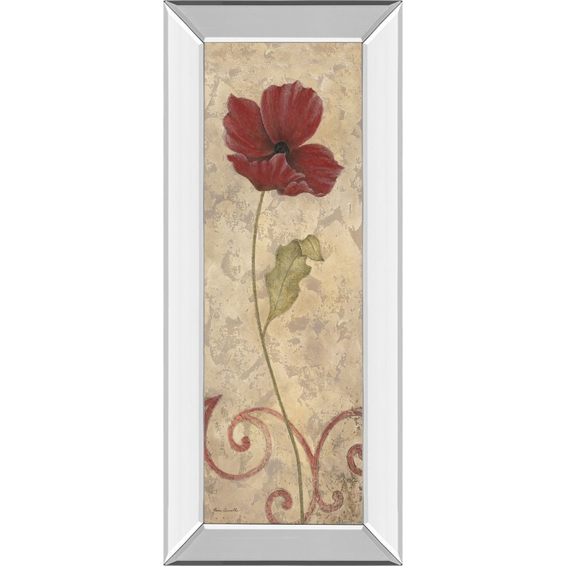Red Flower I – Mirrored Framed Print Wall Art – Red