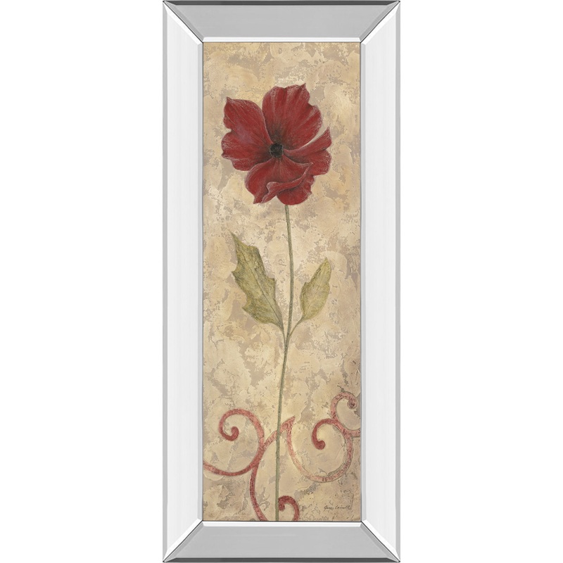 Red Flower II – Mirrored Framed Print Wall Art – Red