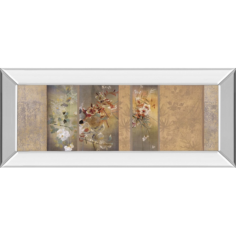 Tea Garden Il By Douglas – Mirror Framed Print Wall Art – Beige