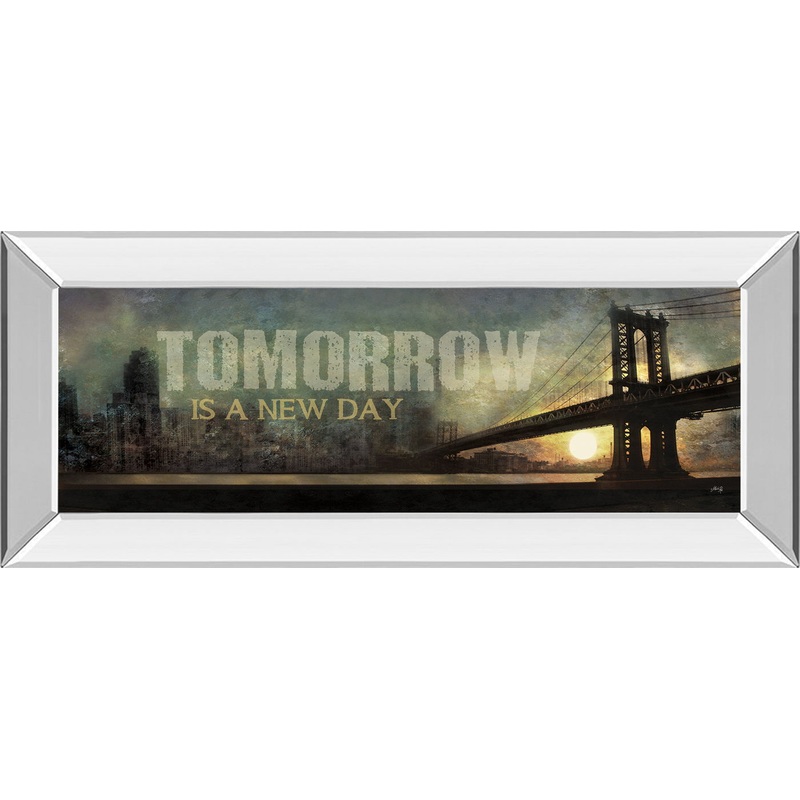 Tomorrow Is A New Day By Marla Rae – Mirrored Frame Wall Art – Dark Gray