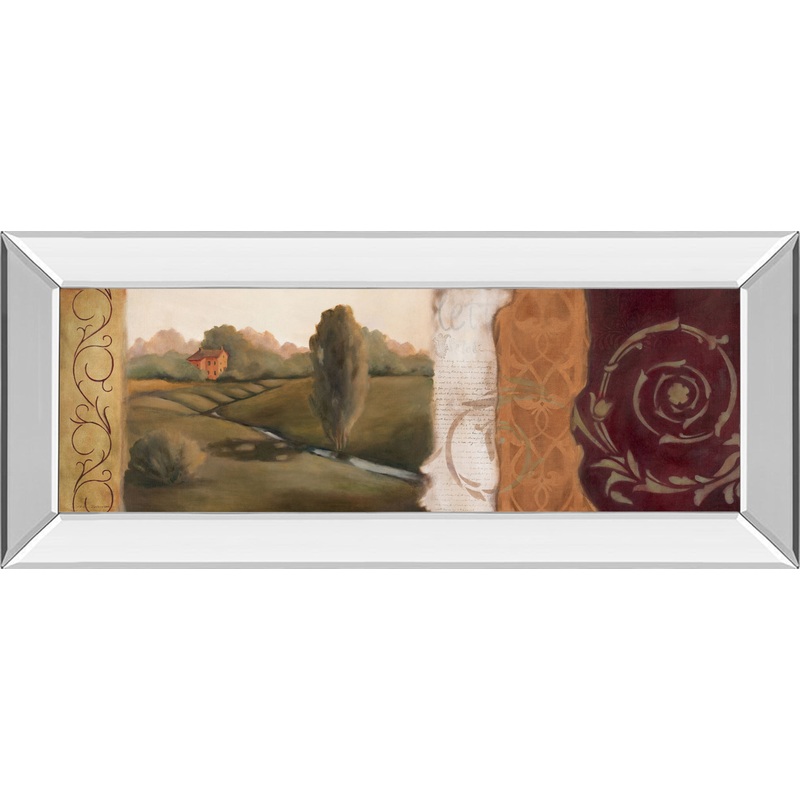 Tuscan Scene II – Mirror Framed Print Wall Art – Red