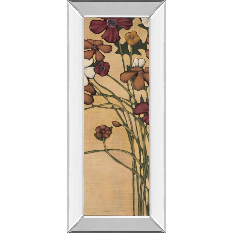 Wandering Bouquet By Maja – Mirror Framed Print Wall Art – Beige